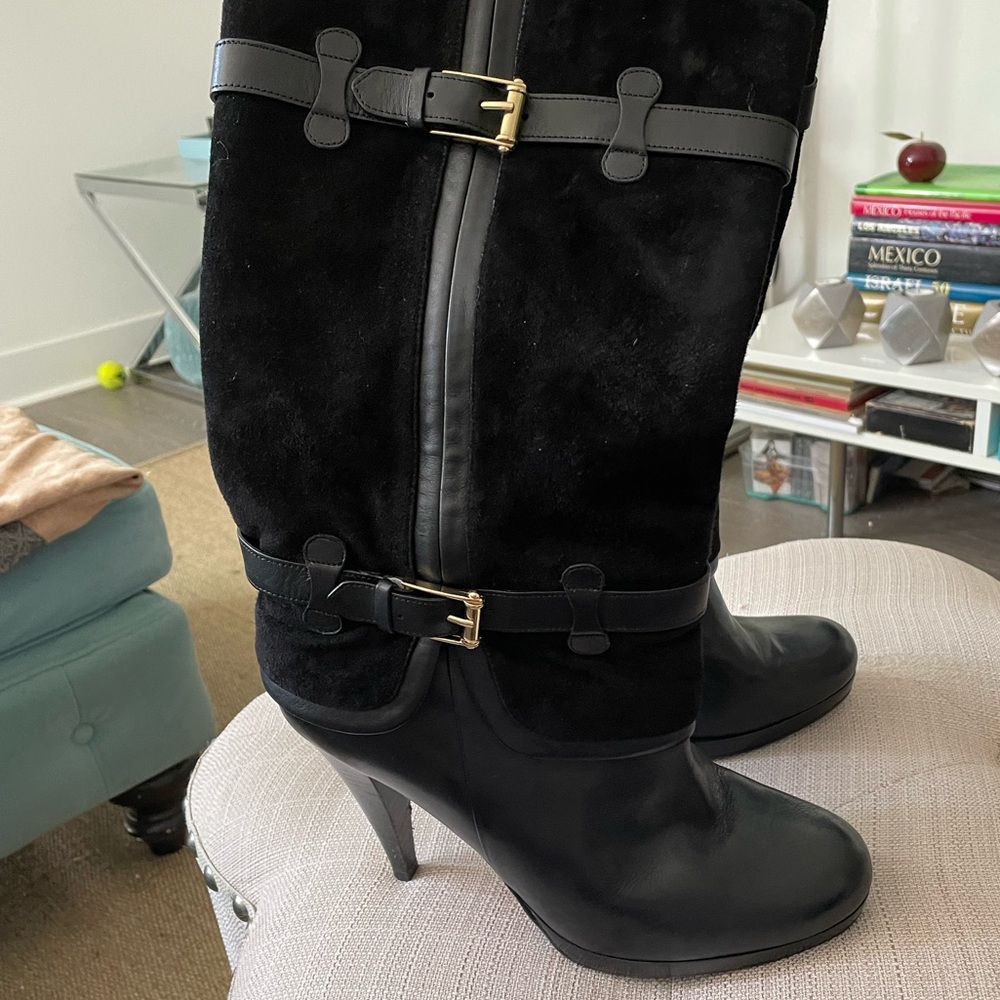 Cole Haan Nike air black  high heal boot size 11